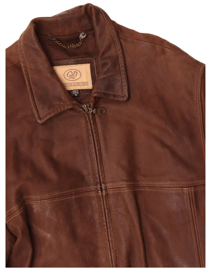 Vintage Mens Leather Jacket UK 38 Medium Brown Leather