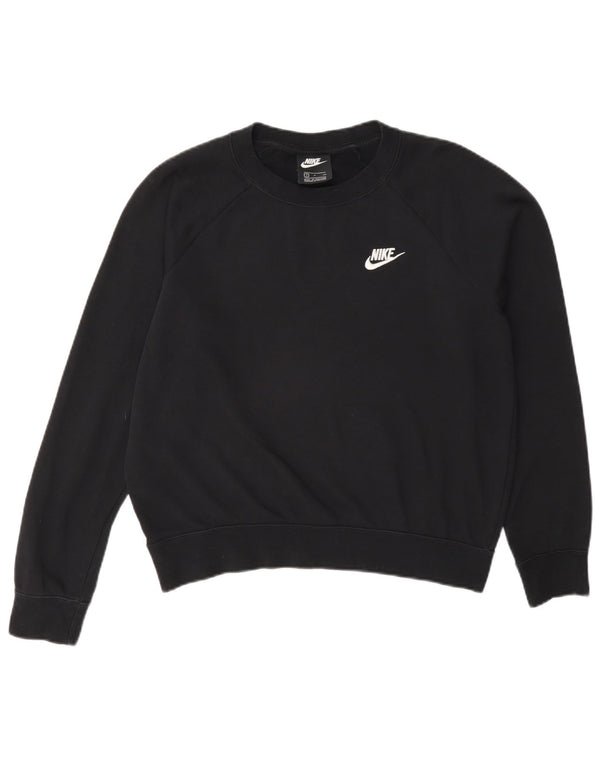 Nike Womens Oversized Sweatshirt Jumper UK 10 Small Black Cotton