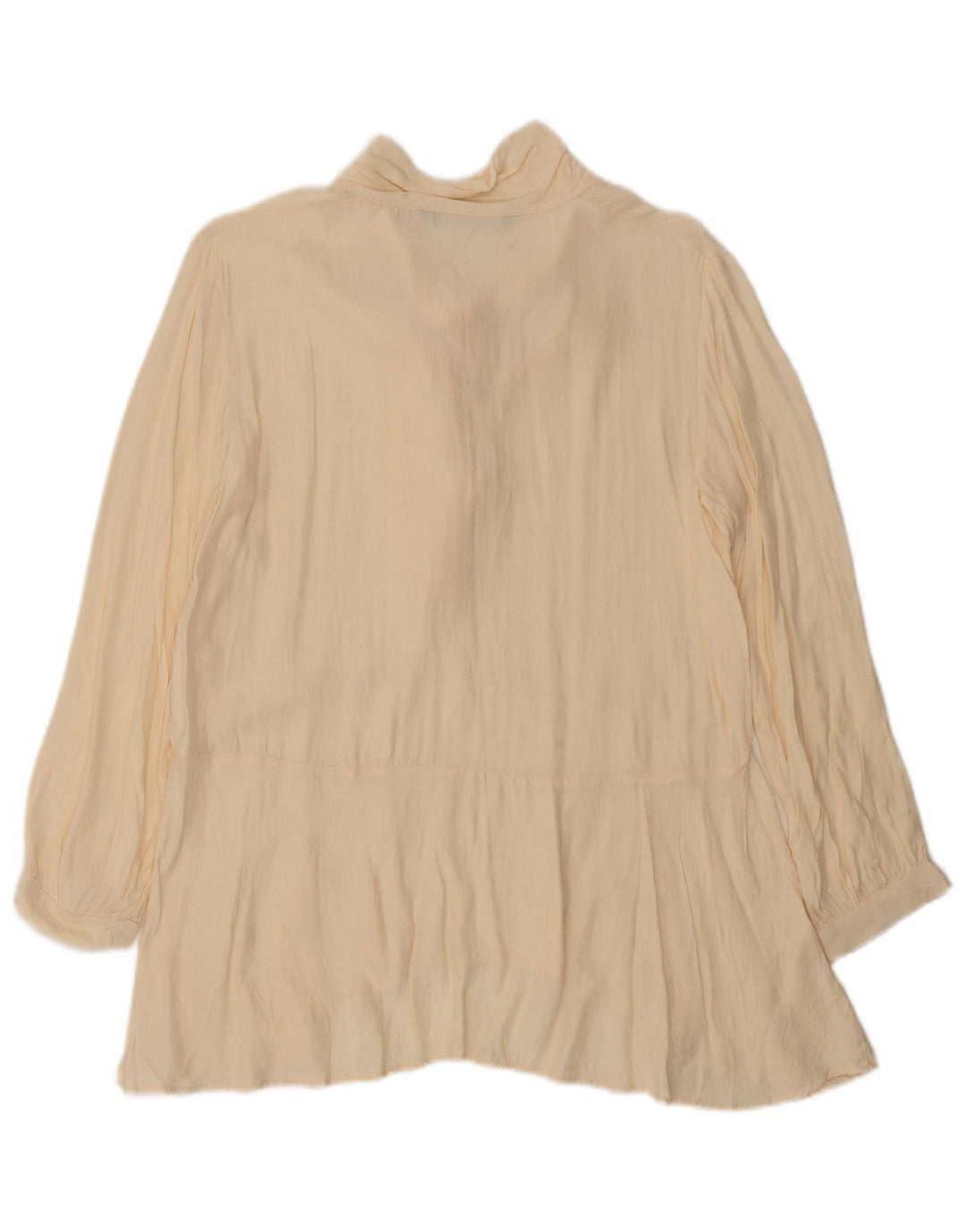 Zara Womens Front Tie Oversized Blouse Top UK 10 Small Off White