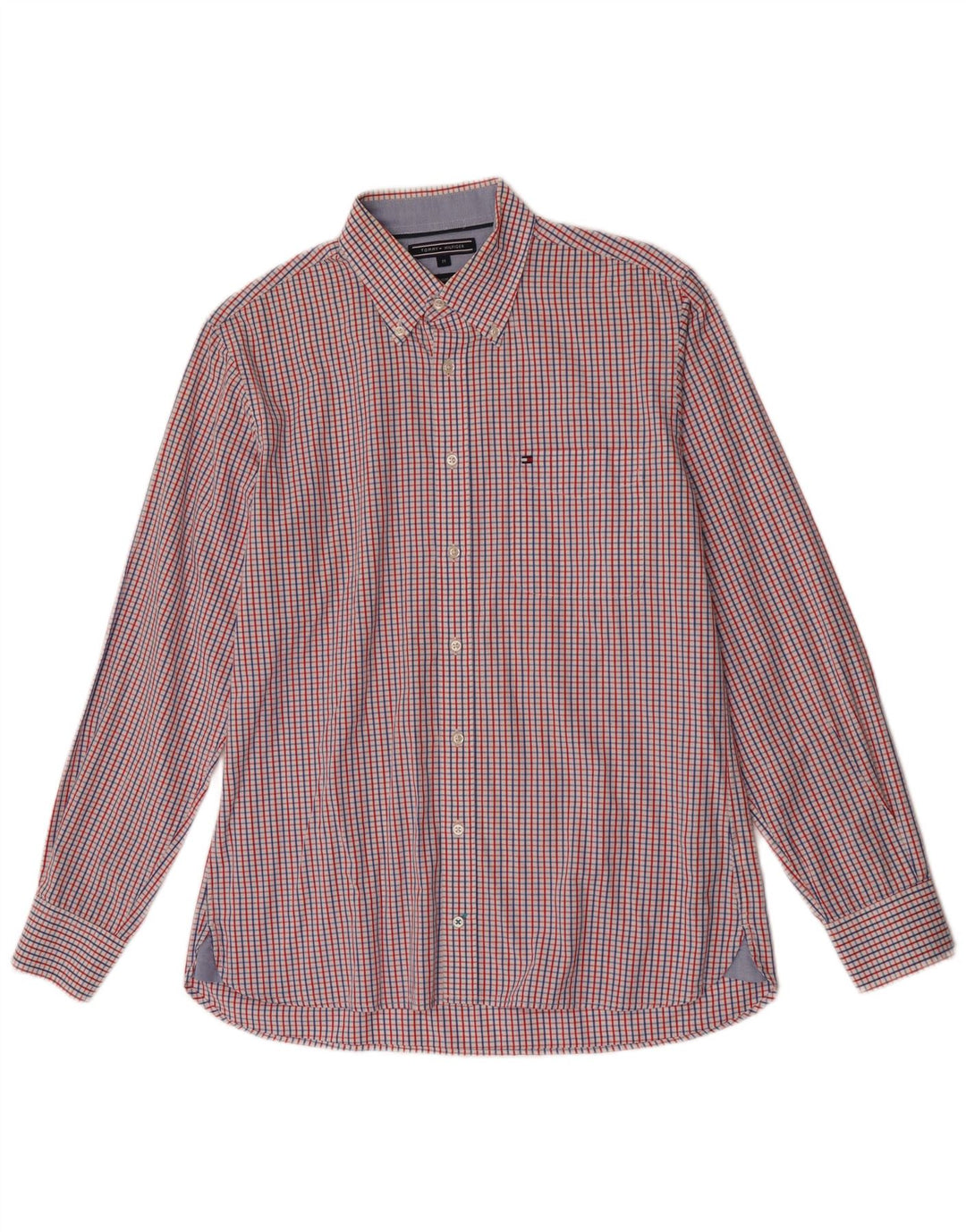 Tommy Hilfiger Mens Custom Fit Shirt Medium Multicoloured Gingham Cotton