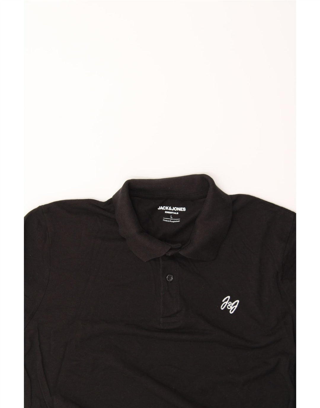 JACK & JONES Mens Polo Shirt Large Black Cotton Vintage Jack & Jones and Second-Hand Jack & Jones from Messina Hembry 