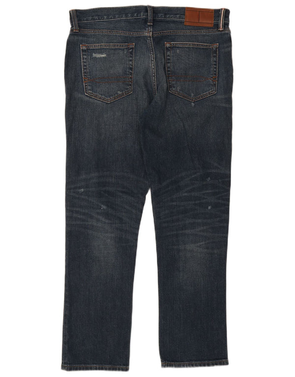 Tommy Hilfiger Mens Distressed Straight Jeans W34 L30 Blue Cotton