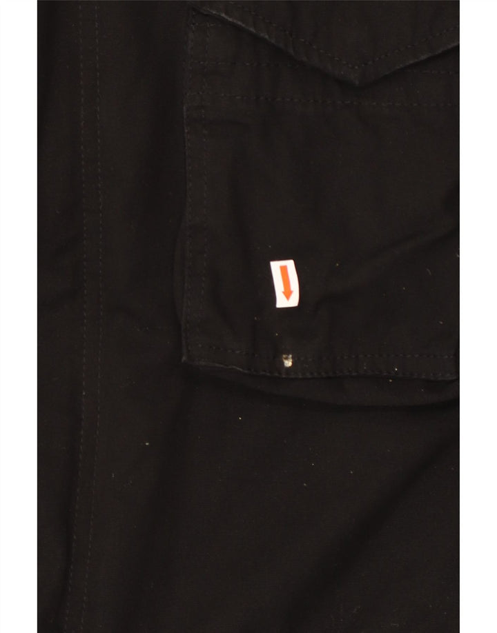 BRANDIT Mens Graphic Hooded Military Jacket UK 40 Large Black Polyester