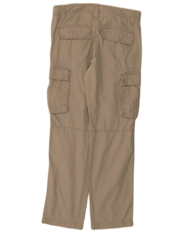 Sisley Womens Straight Cargo Trousers IT 46 Large W32 L30 Beige Cotton