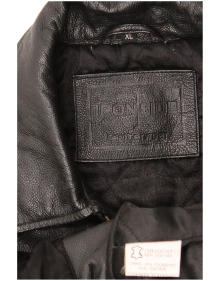 Vintage Mens Leather Jacket UK 42 XL Black Leather