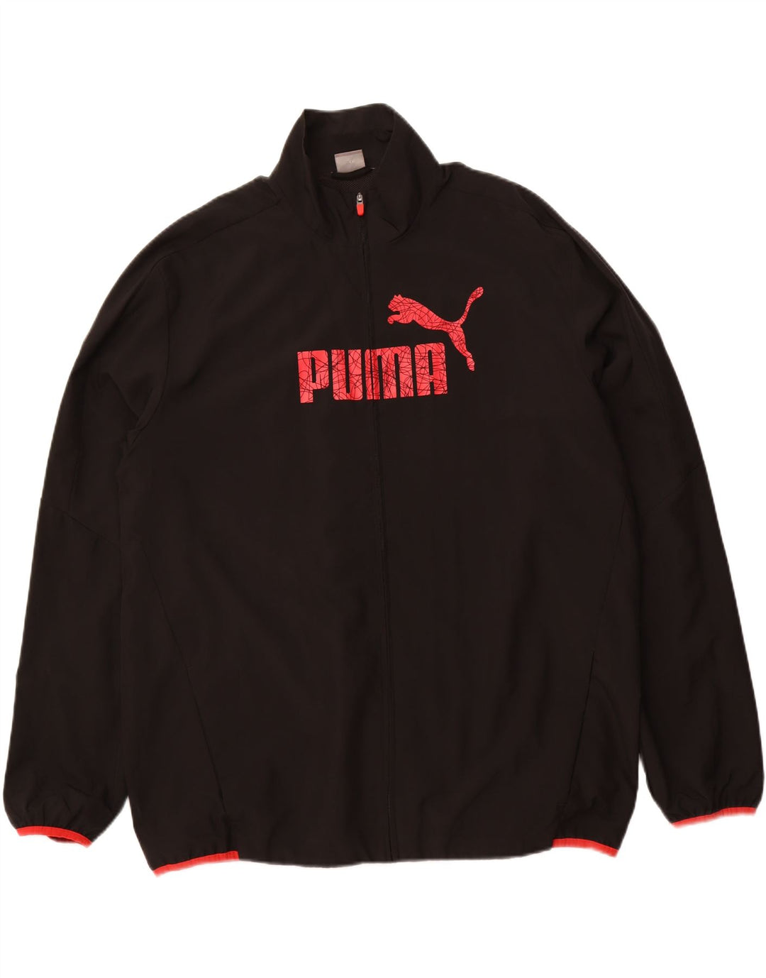 PUMA Mens Graphic Tracksuit Top Jacket 2XL Black Polyester