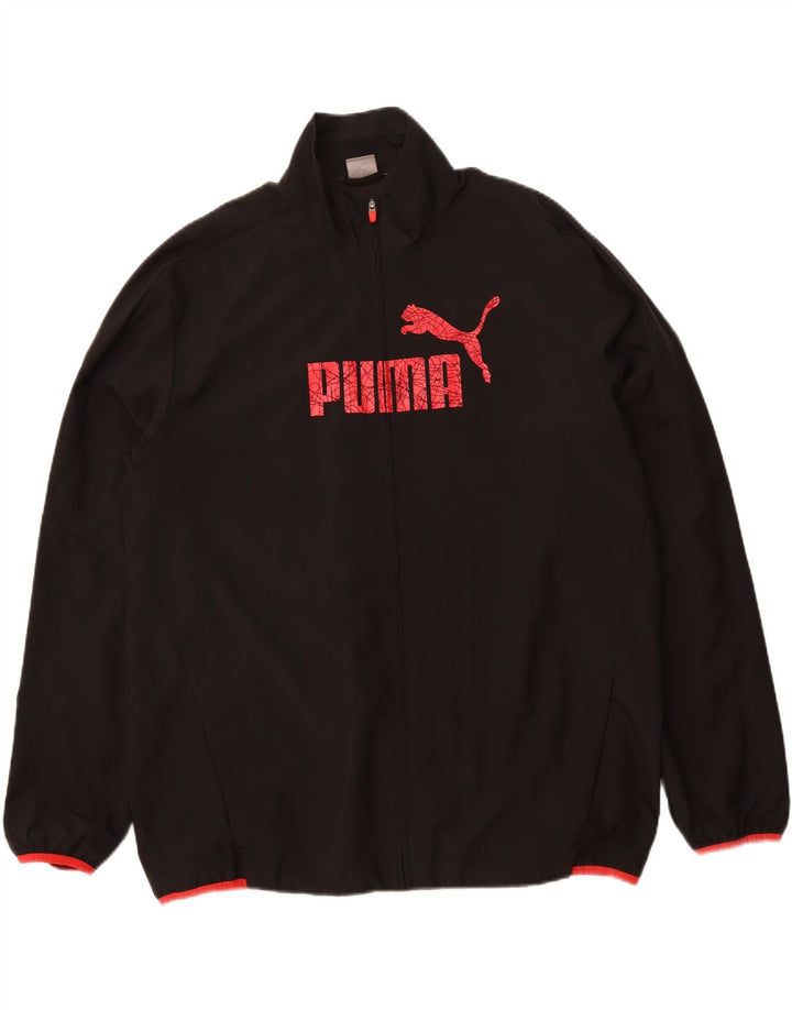 PUMA Mens Graphic Tracksuit Top Jacket 2XL Black Polyester