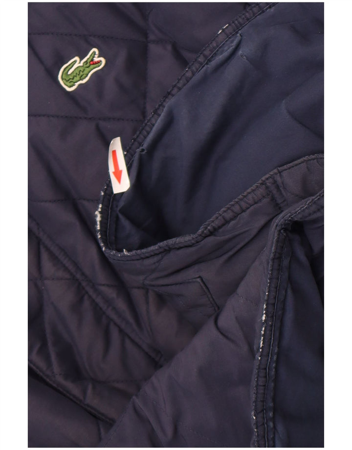 Lacoste Mens Quilted Jacket IT 56 3XL Navy Blue Polyester