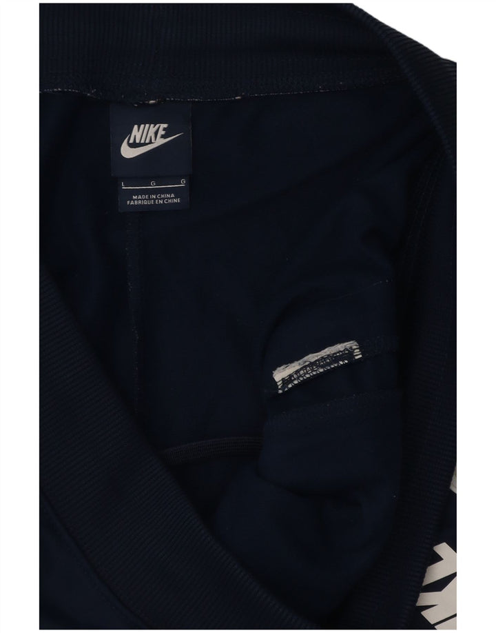Nike Mens Tracksuit Trousers Joggers Large Navy Blue Colourblock Polyester