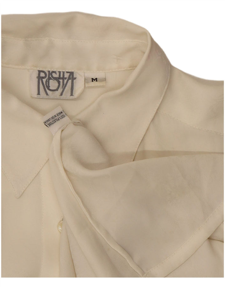 Vintage Womens Shirt UK 14 Medium White Polyester