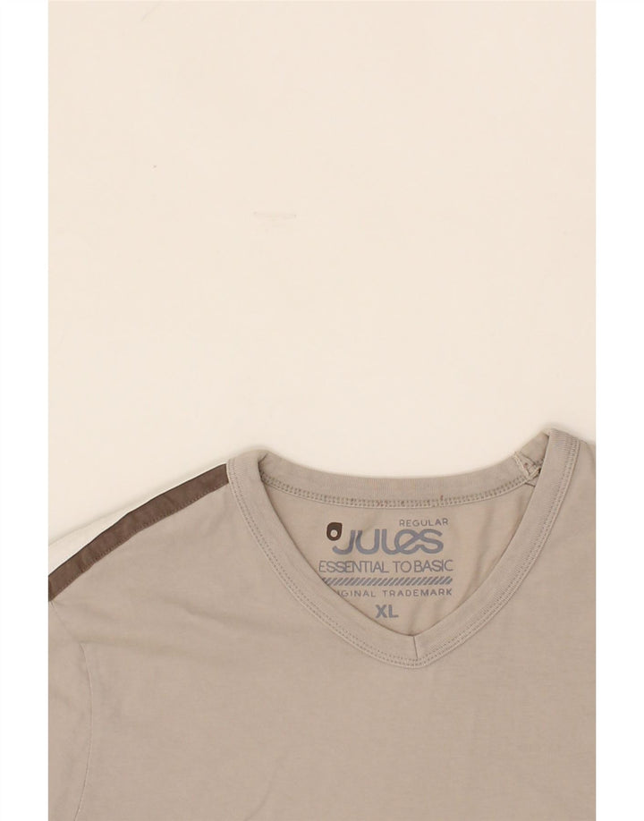 JULES Mens T-Shirt Top XL Grey Cotton Vintage Jules and Second-Hand Jules from Messina Hembry 