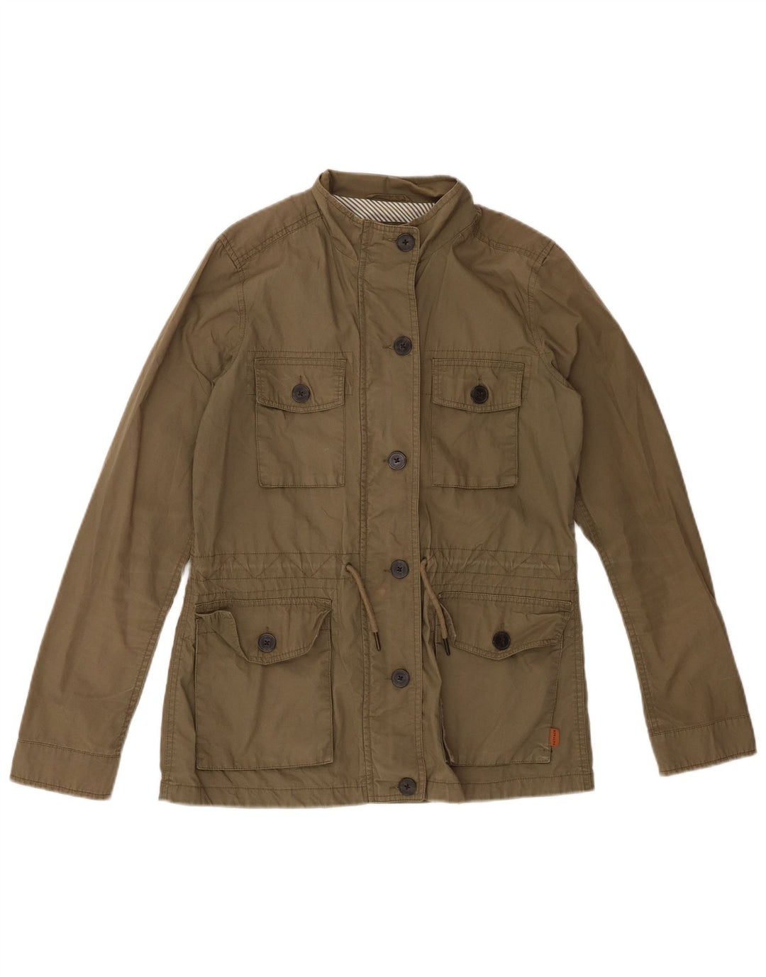 FAT FACE Womens Utility Jacket UK 10 Small Khaki Cotton