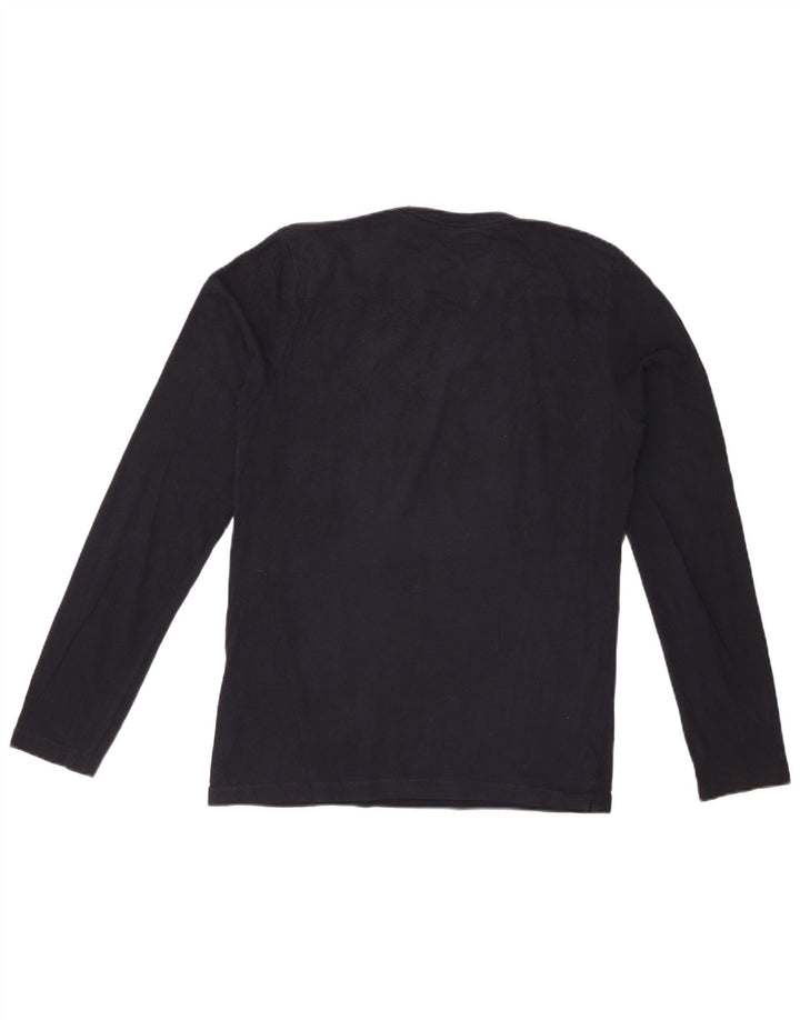 FRENCH CONNECTION Mens Top Long Sleeve Medium Navy Blue Cotton