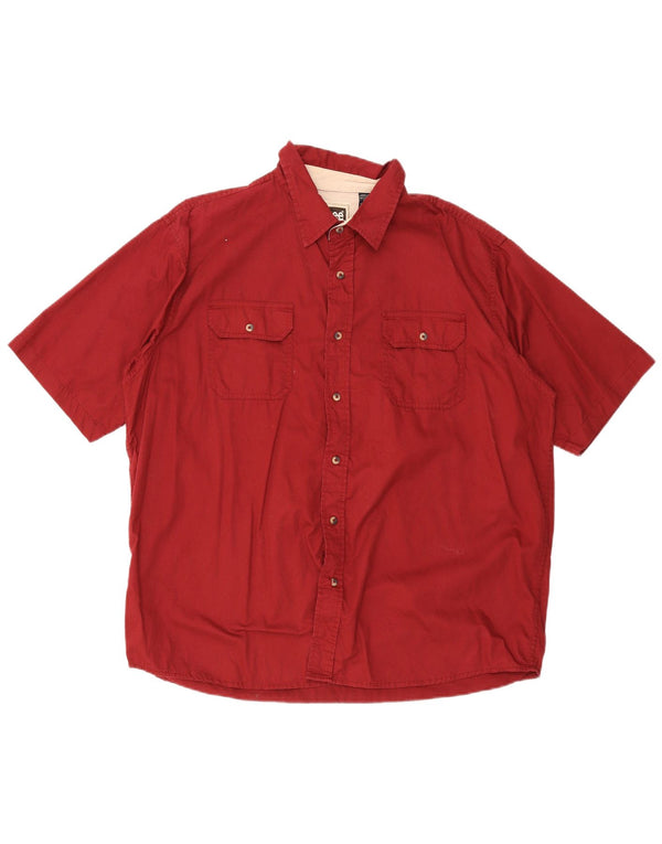 Lee Mens Short Sleeve Regular Fit Shirt XL Red Cotton
