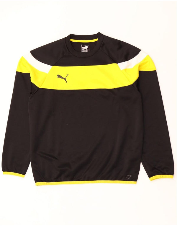 Puma Mens Top Long Sleeve Large Black Colourblock Polyester