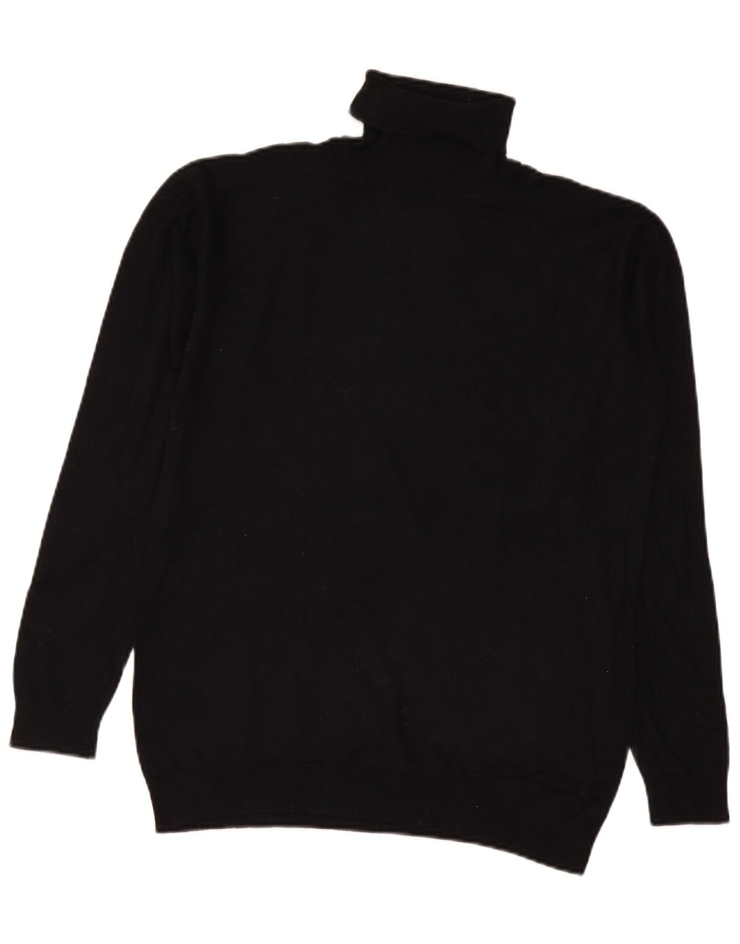 Zara Mens Roll Neck Jumper Sweater Medium Black Viscose