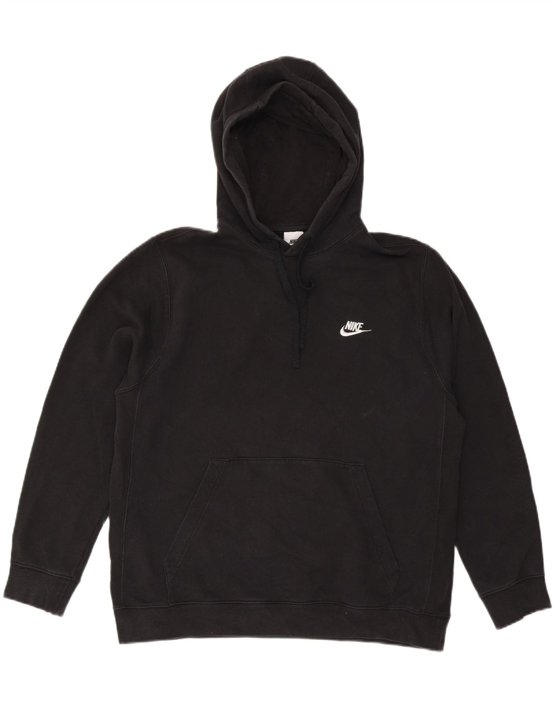 NIKE Mens Hoodie Jumper Large Black Cotton