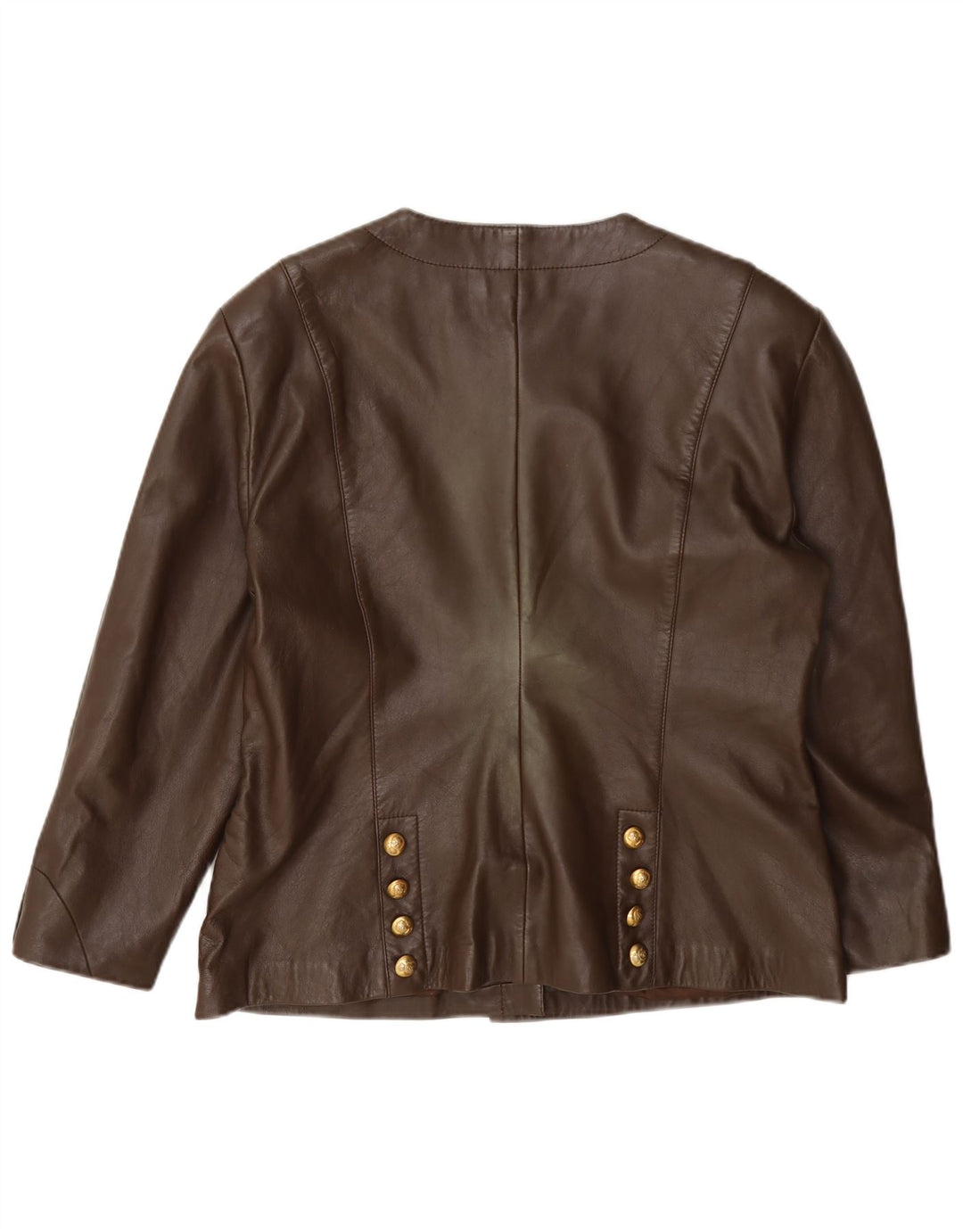Alba Moda Womens Leather Blazer Jacket UK 14 Medium Brown