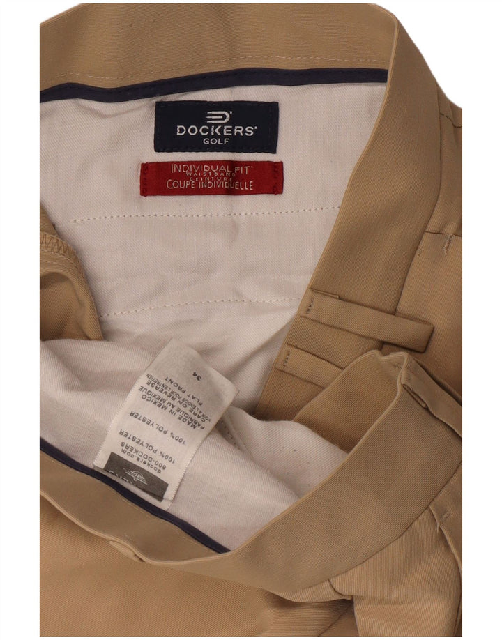 Dockers Mens Shorts W34 Large Beige Polyester