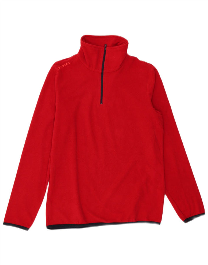 Lotto Mens Zip Neck Fleece Jumper XS Red Polyester
