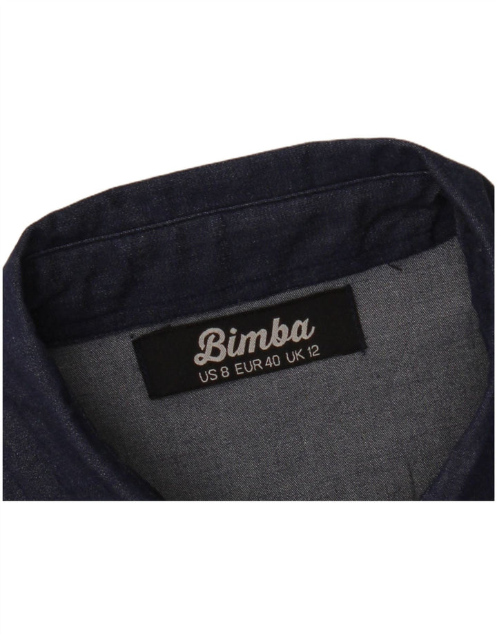 VINTAGE Womens Sleeveless Denim Dress UK 12 Medium Navy Blue