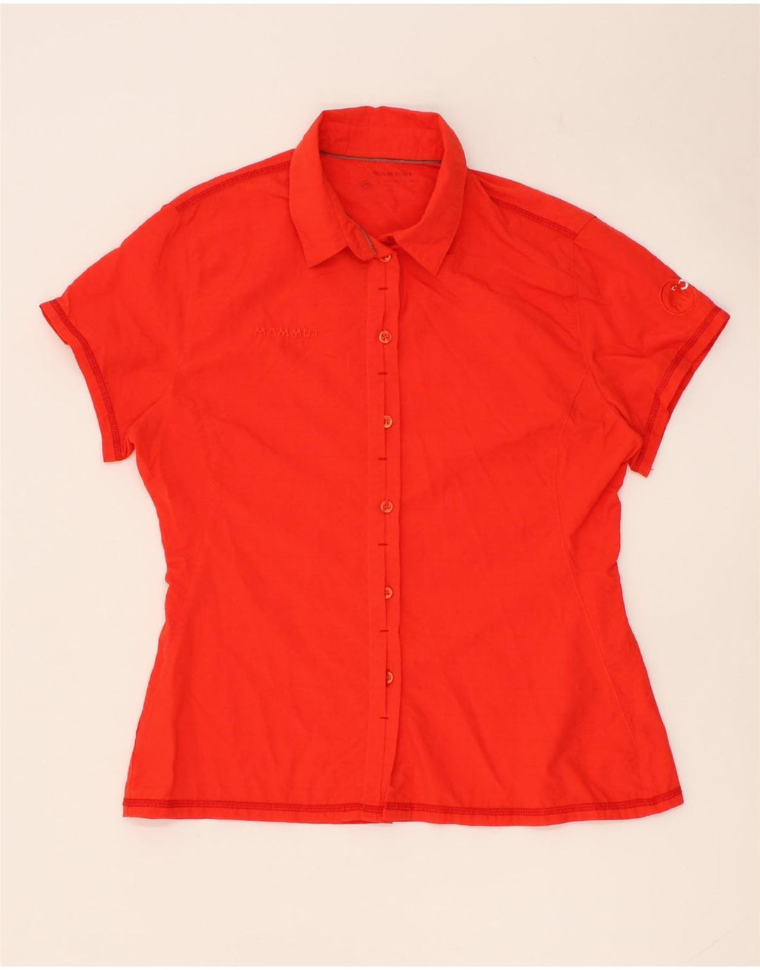 MAMMUT Womens Short Sleeve Shirt UK 14 Medium Red Vintage Mammut and Second-Hand Mammut from Messina Hembry 