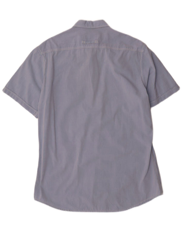 Camel Active Mens Fitted Short Sleeve Shirt Large Blue