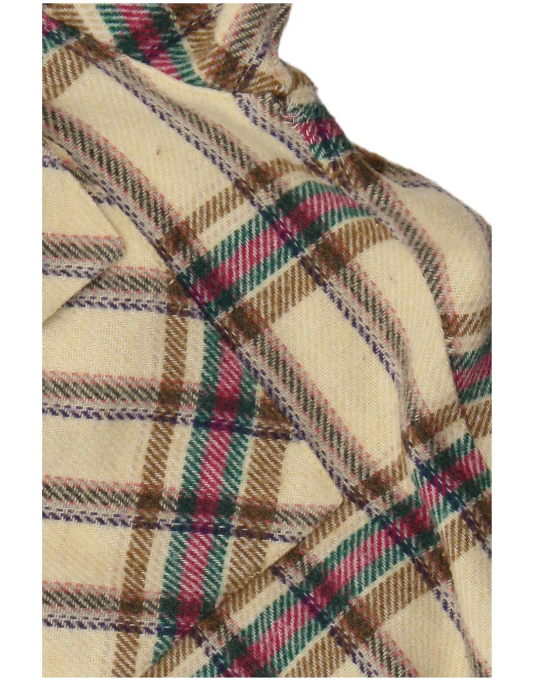 POP 84 Mens Checked  Flannel Shirt Medium Yellow Plaid Wool