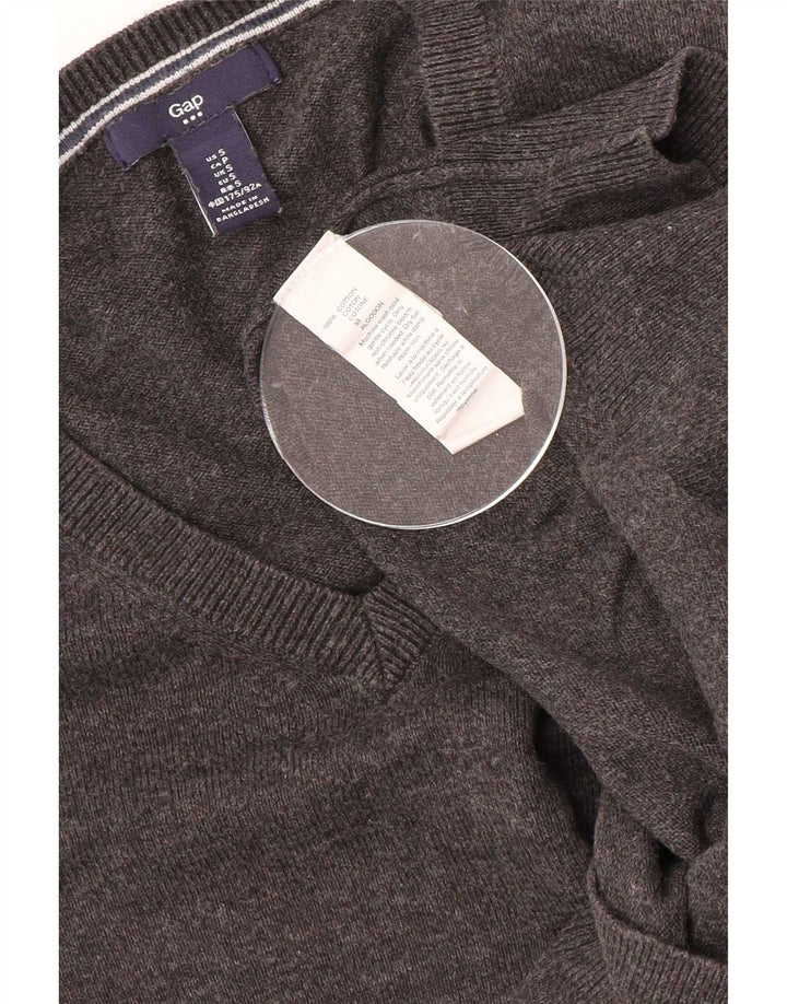 Gap Mens V-Neck Jumper Sweater Small Grey