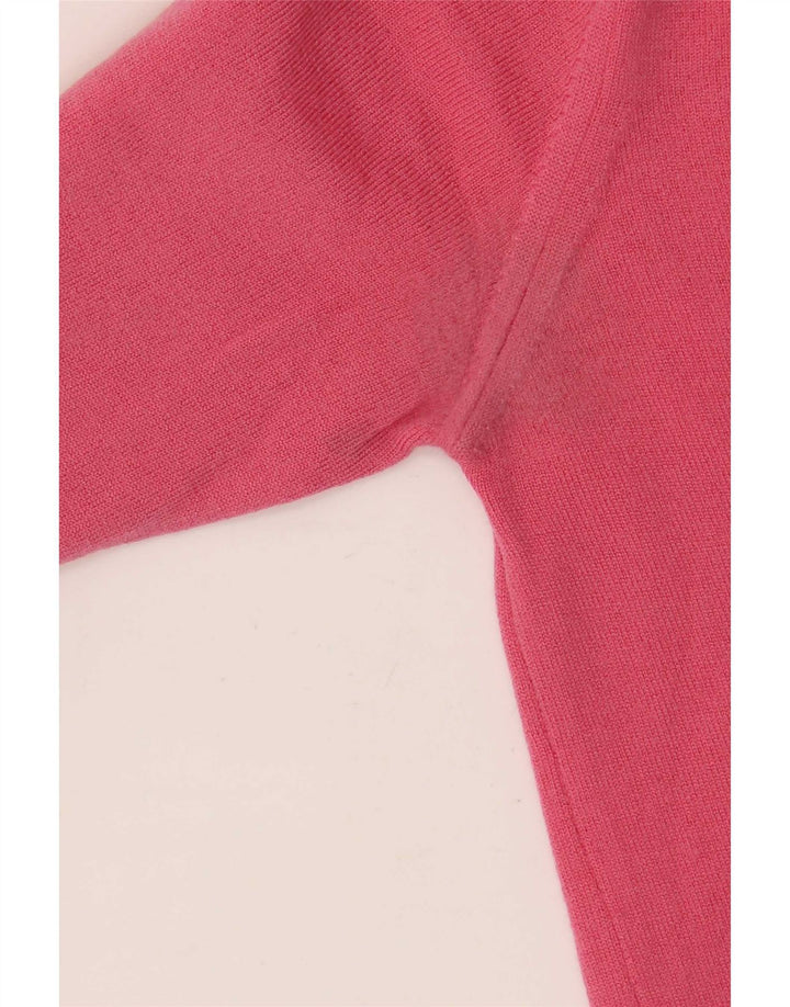 Fred Perry Womens V-Neck Jumper Sweater UK 12 Medium Pink