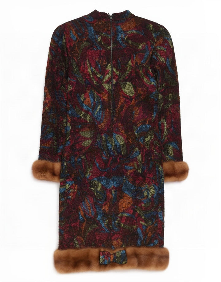 Vintage Womens Abstract Pattern Shift Dress UK 12 Medium Multicoloured