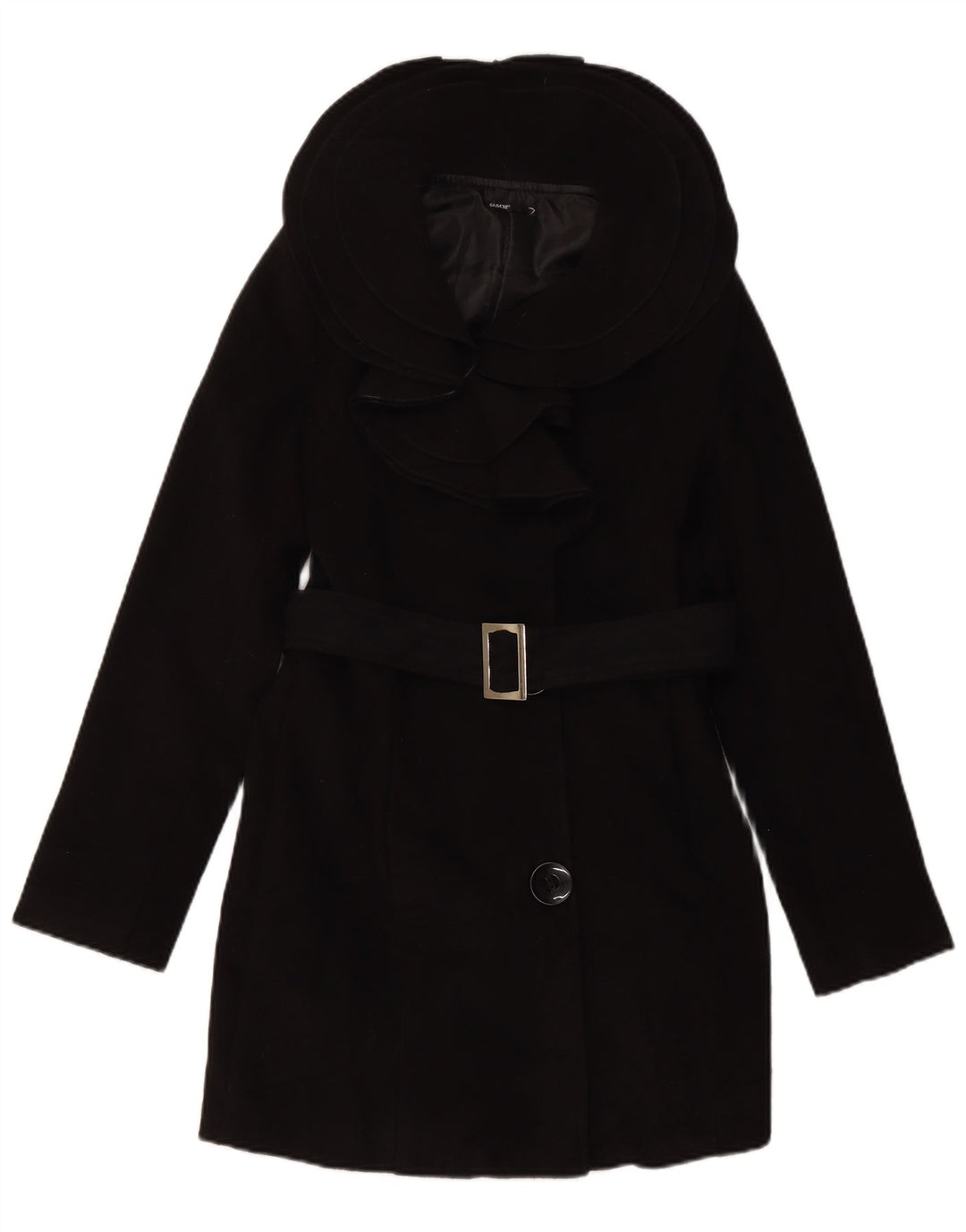 SASCH Womens Overcoat UK 12 Medium Black Polyester