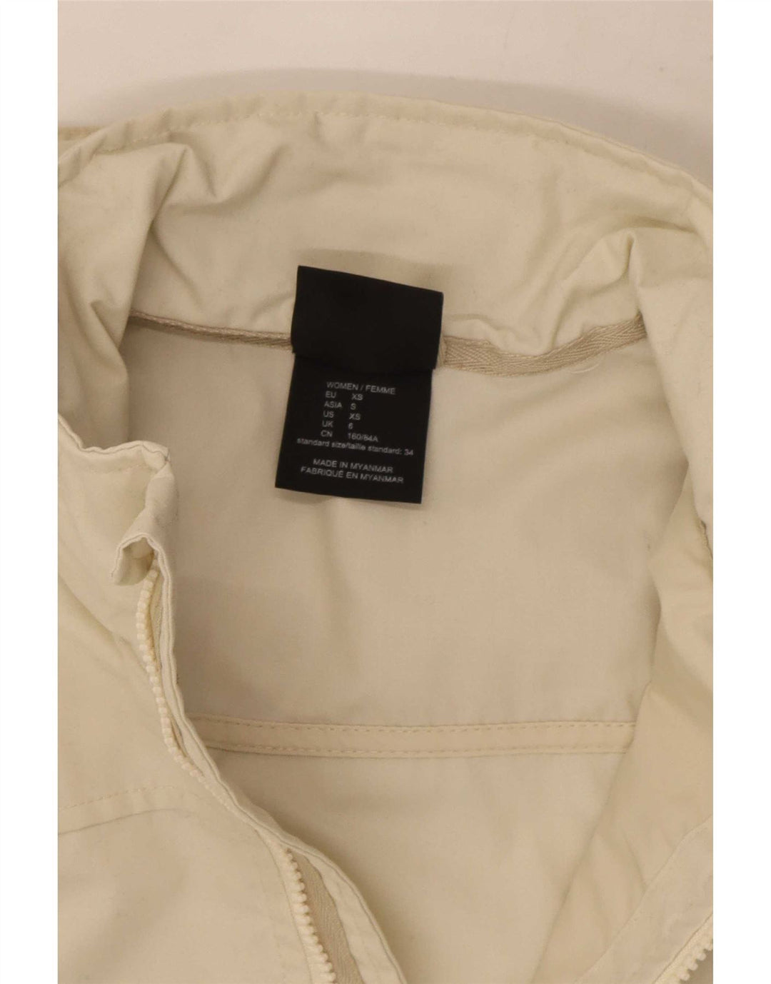 Jack Wolfskin Womens Hooded Rain Jacket UK 6 XS Off White Polyester