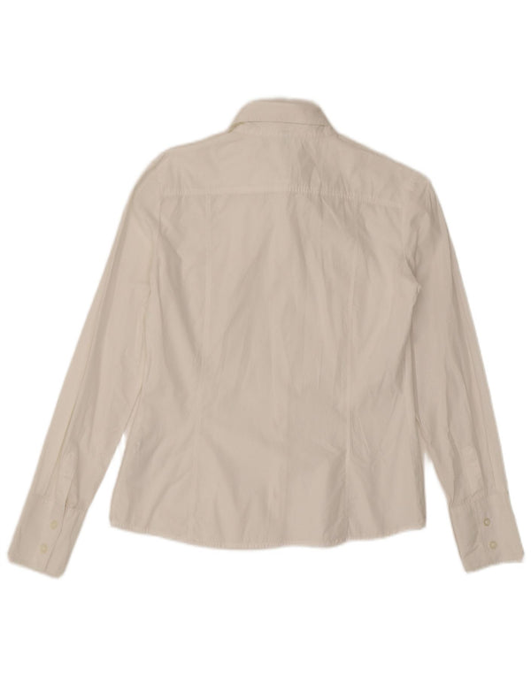 Benetton Womens Shirt UK 14 Medium White Cotton