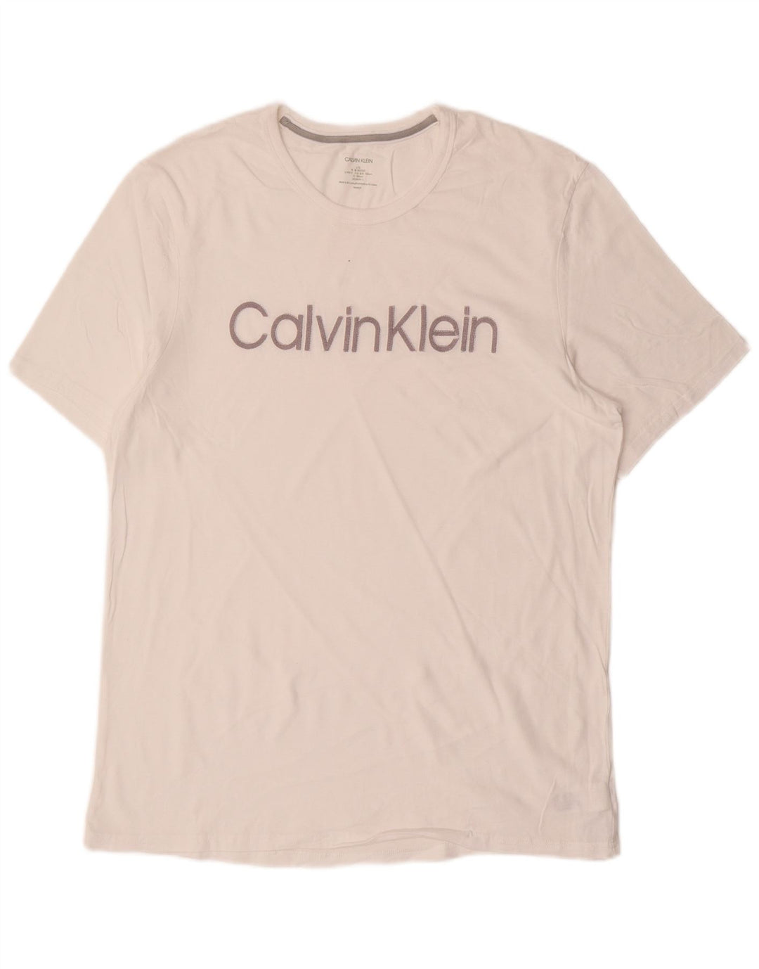 Calvin Klein Mens Graphic T-Shirt Top Large White