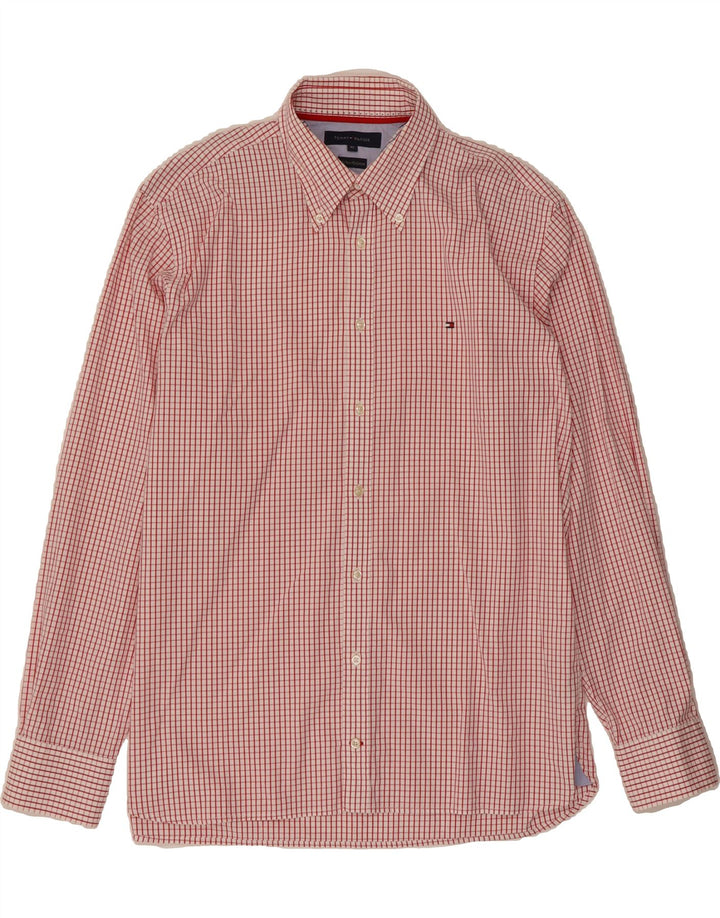 TOMMY HILFIGER Mens Shirt XL Red Check Cotton Vintage Tommy Hilfiger and Second-Hand Tommy Hilfiger from Messina Hembry 
