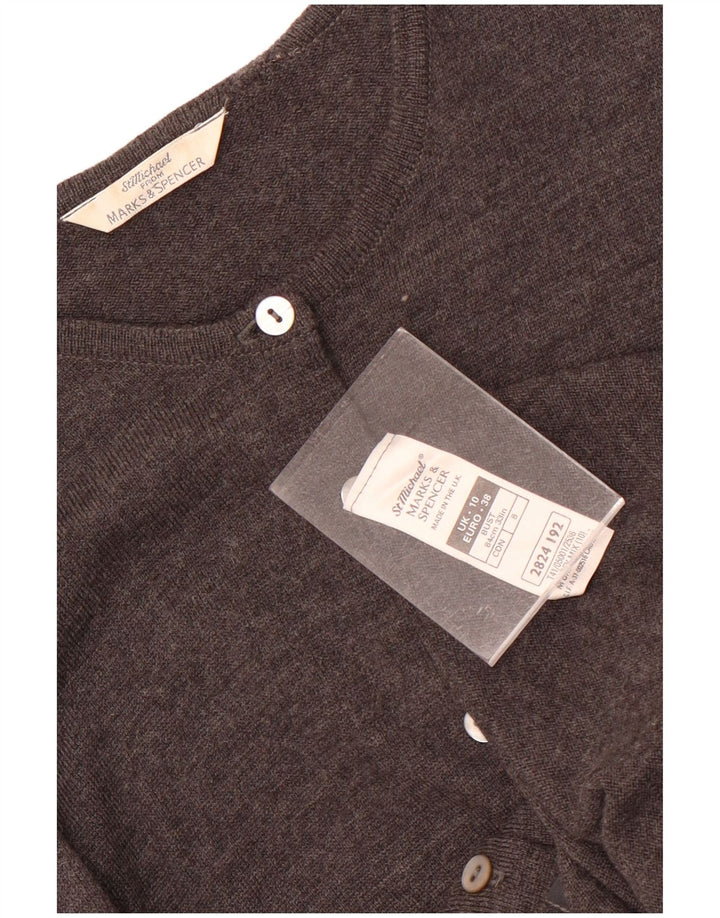 Marks & Spencer Womens Cardigan Sweater UK 10 Small  Grey New Wool