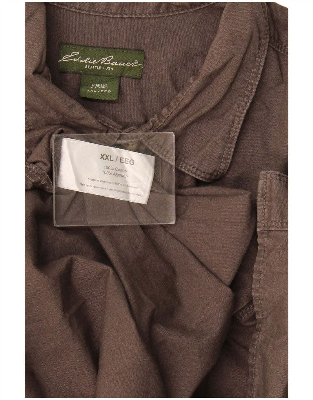 Eddie Bauer Mens Shirt 2XL Brown Cotton