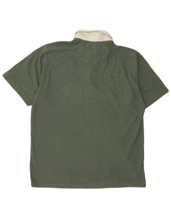 ADIDAS Mens Rugby Polo Shirt UK 48/50 XL Green Cotton
