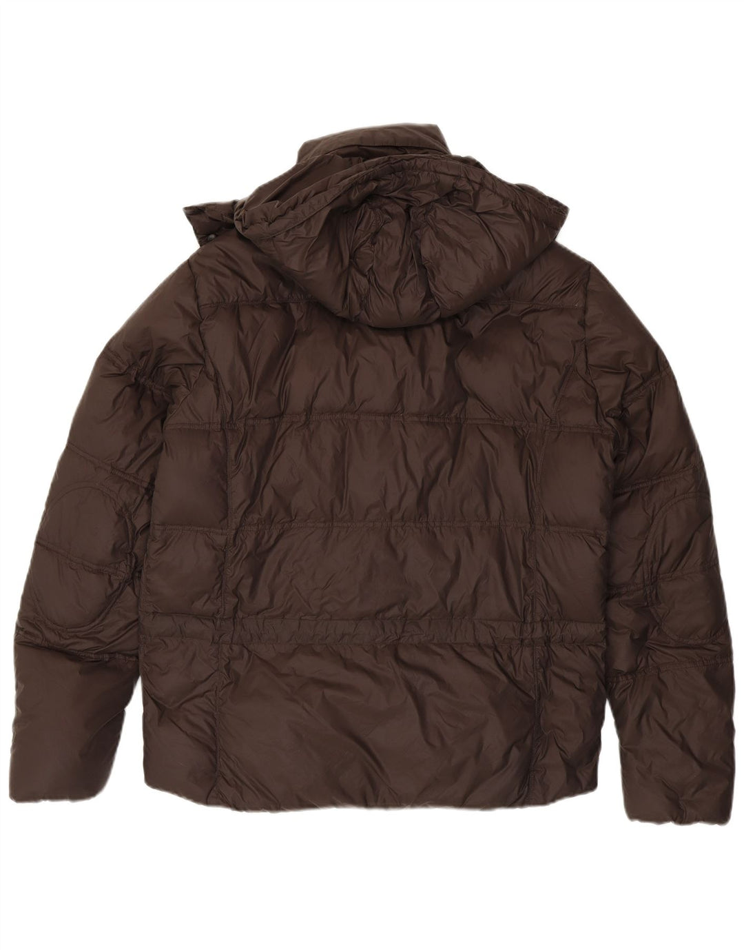 Brema Mens Hooded Padded Jacket IT 52 XL Brown Nylon