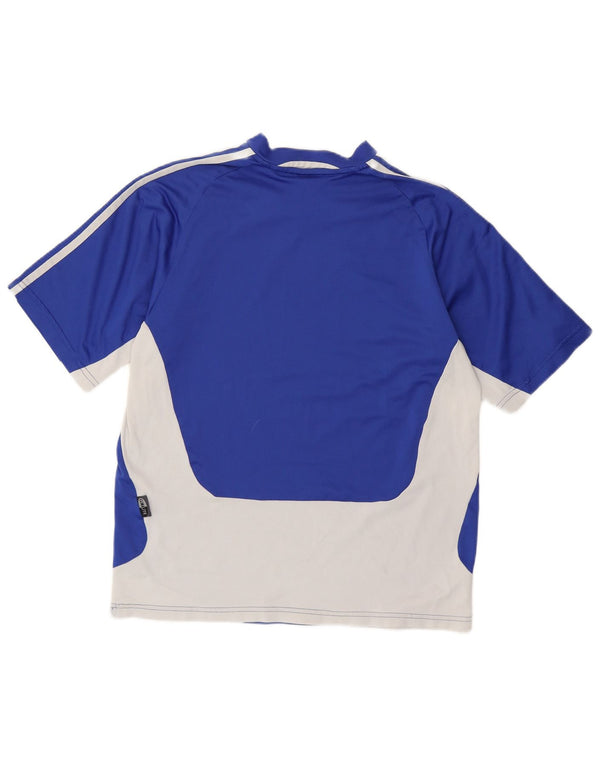 Adidas Mens Climalite T-Shirt Top Medium Blue Colourblock Polyester