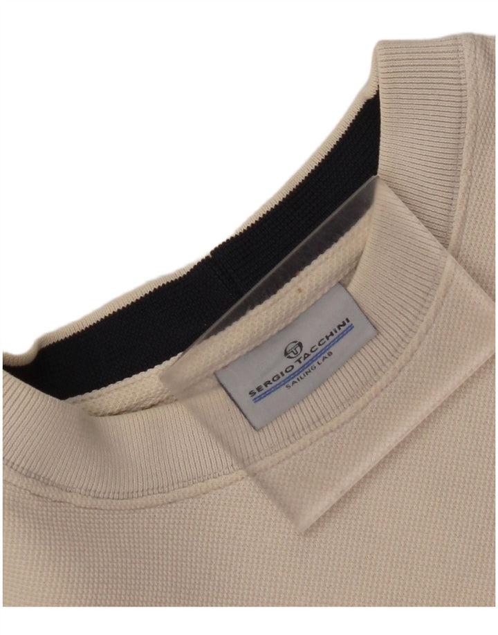 SERGIO TACCHINI Womens Graphic Sweatshirt Jumper UK 18 XL Off White