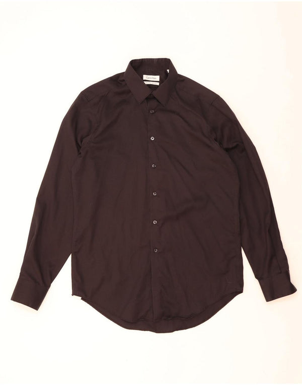 Calvin Klein Mens Slim Fit Shirt Size 15 1/2 Medium Black