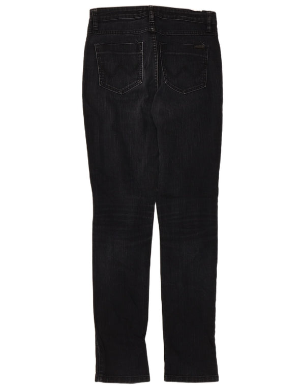 Wrangler Womens High Waist Jeans UK 12 Medium W30 L32 Black Cotton