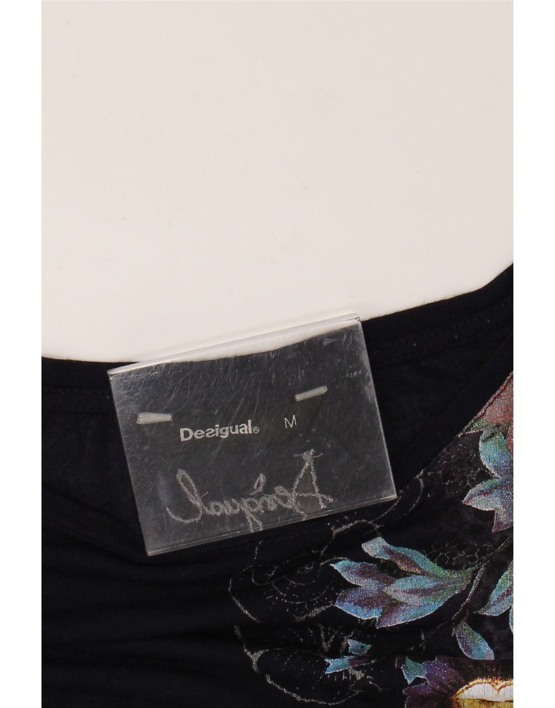 Desigual Womens Graphic Tunic Top UK 14 Medium Navy Blue Floral