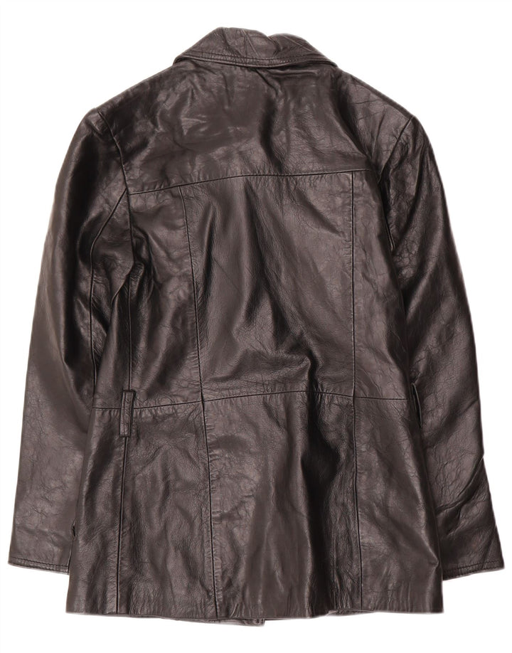 DALLAS Womens Zip Leather Jacket IT 44 Medium Black Leather