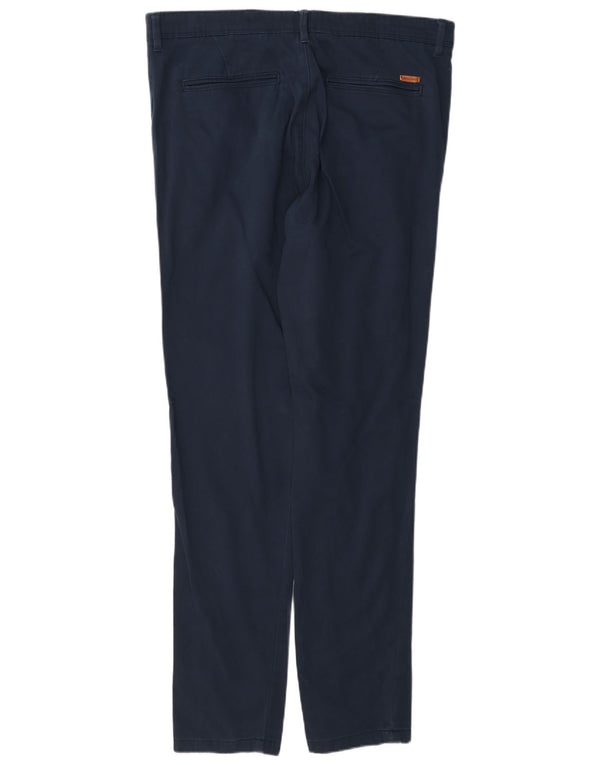 Jack & Jones Mens Slim Chino Trousers W34 L34 Navy Blue Cotton