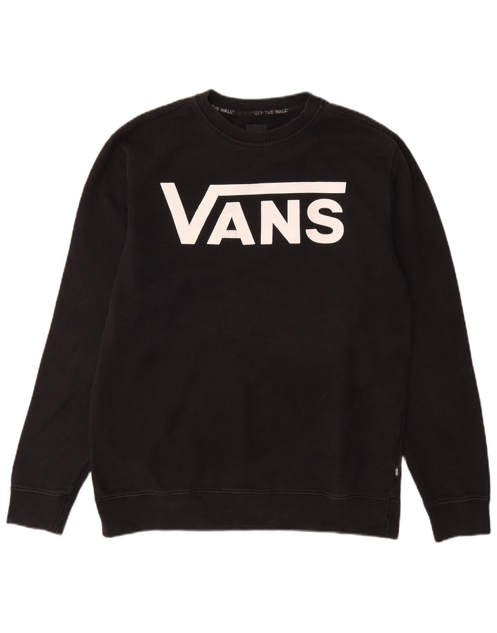 VANS Mens Graphic Sweatshirt Jumper Medium Black Cotton