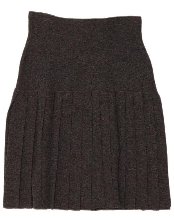 Innocenti Womens Pleated A-Line Skirt IT 42 Medium W31 Grey Wool