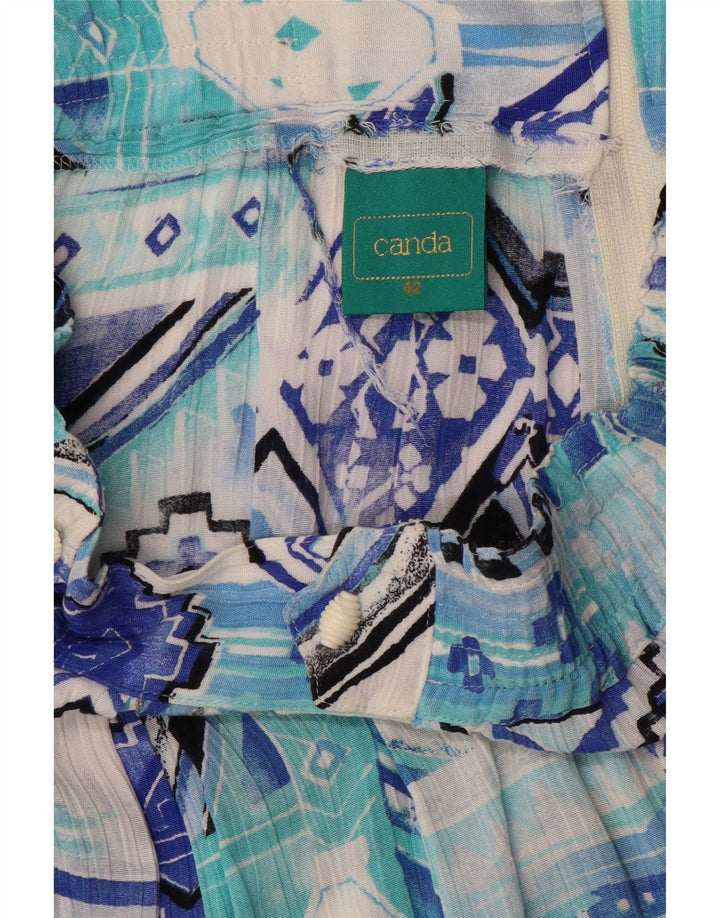 Canda Womens Bermuda Shorts EU 42 Large W32 Blue Geometric Viscose